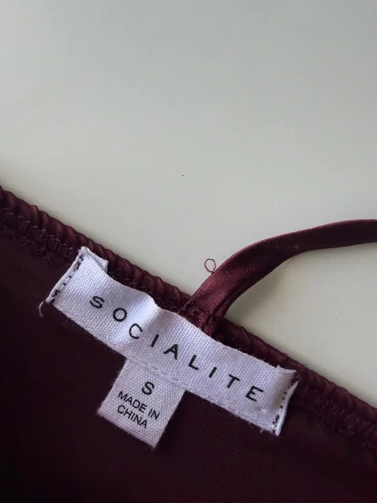 Wine Satin Cami - Picture 6 of 6